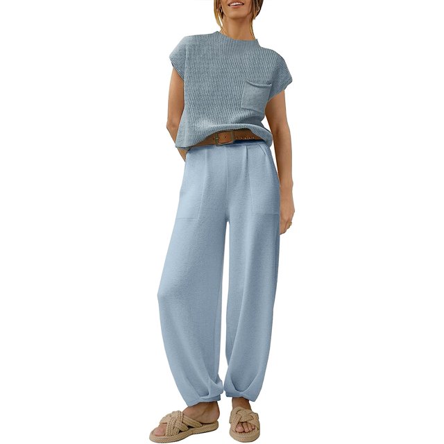 Trajes de dos piezas para mujer Conjuntos de suéteres Jersey de punto Tops y pantalones de cintura alta Conjuntos de chándal LoungeSkyLarge esquí esquí Gafas de esquí
