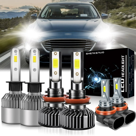 For Ford FOCUS 2012-2018 LED Headlight Bulbs,H1 High Beam H11 Low Beam H11 LED Fog Light Bulbs,6pcs