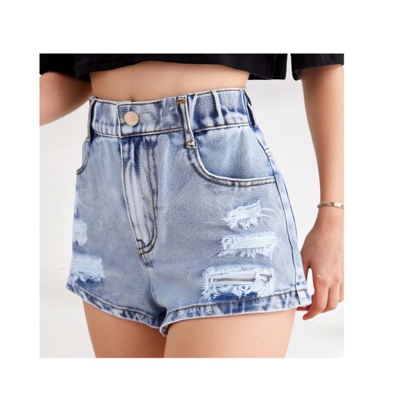 Girls Jeans Shorts Ripped Jean Shorts Girls Baggy Shorts Cute Shorts Girls 11-12 Years