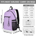 thumbnail image 3 of JIALIOU 14" Laptop Backpack Waterproof Airline Approved Stylish Casual Daypack for Travel Business College Work, Violet, 3 of 8