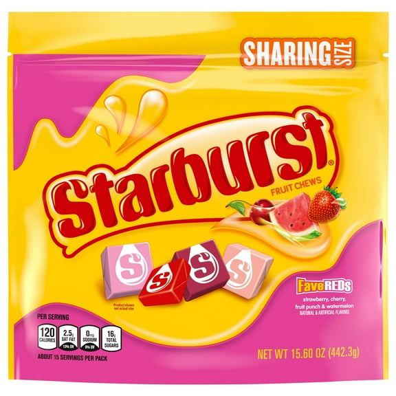 3 Pack of Starburst FaveReds Fruit Chews Candy - Sharing Size - 15.6 oz (Packaging Varies)