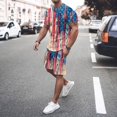 thumbnail image 2 of Vedolay Short Outfits Men 2 Piece 2023 Short Set Sleeve Drawstring Casual Fashion Urban Shorts,Sky Blue S, 2 of 3