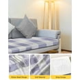 thumbnail image 4 of Purple Plaid Sofa Couch Cushion Covers Washable, Removable Stretchable Sectional Couch Covers, Spring Summer Farmhouse Buffalo Checkered Slipcovers for L & T Shape Sofa Protector S Size 3 pcs, 4 of 7