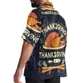 thumbnail image 3 of Thanksgiving Font Men's Casual Printed Button Down Short Sleeve Beach Shirts, 3 of 6