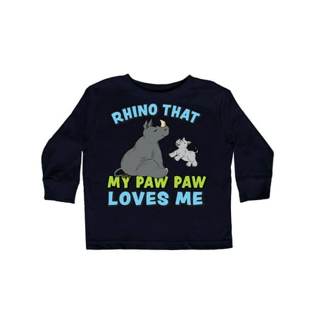 

Inktastic Rhino That Paw Paw Loves Me with Cute Rhinos Gift Toddler Boy or Toddler Girl Long Sleeve T-Shirt