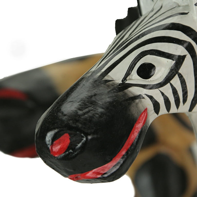 Zeckos Set of 2 Hand Carved and Painted 36 inch High Wood Giraffe
