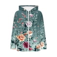 thumbnail image 6 of Trikvn Women's Zip Up Hoodie Floral Print Lightweight Long Sleeve Sweatshirt Vintage Botanical Full Zip Jacket with Pockets Drawstring Outerwear for Fall Spring Daily Wear, 6 of 6