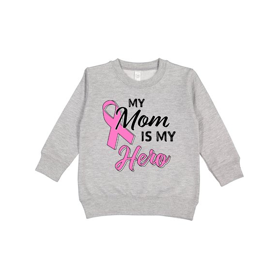 Inktastic My Mom is My Hero Breast Cancer Awareness Toddler Sweatshirt