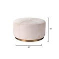 thumbnail image 3 of Jamie Young Co Thackeray Large Round Metal/Leather Hide Pouf in White, 3 of 5