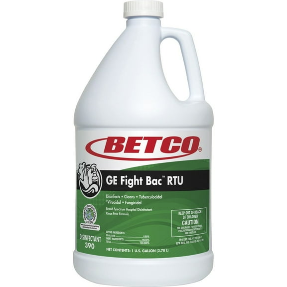 Green Earth Fight Bac RTU Disinfectant - Ready-To-Use Liquid - 128 fl oz (4 quart) - Fresh Scent - 1 Each - Clear | Bundle of 5 Each