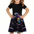 thumbnail image 2 of 4-14 Years Girls Dresses Short Sleeve Kids Summer Cotton Casual A-Line Dress Girdle Tiered Swing Festive Dress for Girls Multicolor D 7-8 Years, 2 of 5