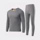 thumbnail image 4 of Conjuntos de ropa interior térmica para hombre, conjunto de ropa interior térmica de cuello medio de polar de color liso con chaqueta de manga larga para hombre, 4 of 8