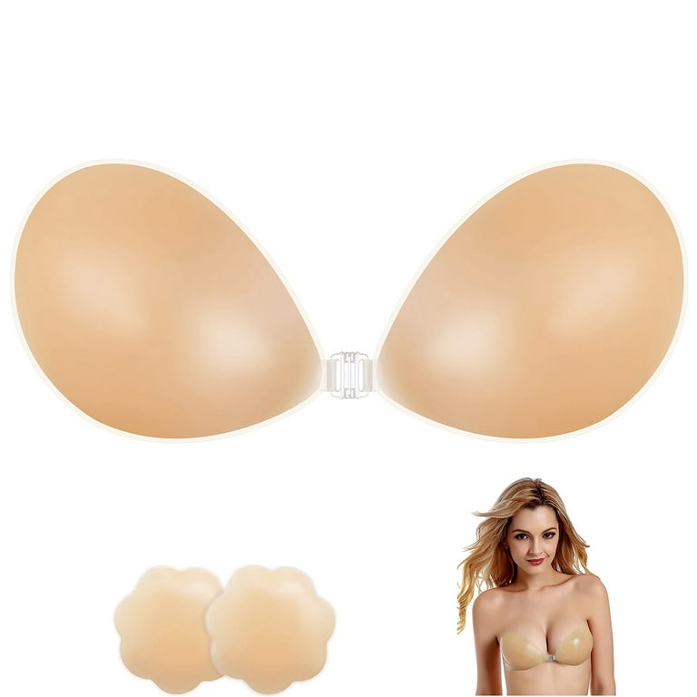 1 Pair Women's Silicone Bra Invisible Bra Gathering Bra Patch Breast Patch