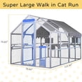 thumbnail image 4 of Large Catio Outdoor Cat House Enclosure Wooden Cat Cage Kitten Condo for Multiple Pets Walk in, with Bouncy Bridge, Platforms, Small Houses and Weatherproof Roof - 111”x74”x74”, 4 of 8