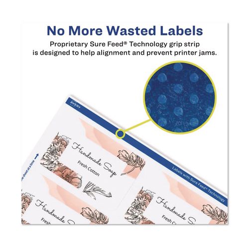Sure Feed Glossy Labels, 2 x 3, White, 8 Labels/Sheet, 10 Sheets Pack | Bundle of 2