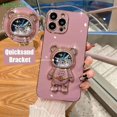 thumbnail image 2 of Compatible with iPhone Case,Cute Astronauts Glitter Sparkle Bling Liquid Quicksand Electroplated Holder Kickstand Stand Shockproof Cover Phone Case (White,iPhone Xr), 2 of 8