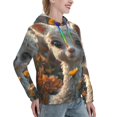 thumbnail image 6 of Wukai Adorable Llama In Flowers Print Womens Hoodies Fleece Sweatshirts Long Sleeve Sweaters Pullover Fall Outfits Winter Clothes-Large, 6 of 7