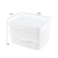 thumbnail image 2 of Nesmilers 10 L Rectangular Plastic Buckets with Lids, 4 Pack White All Purpose Pail with Lids, 2 of 4