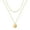 Gold-Round Pendant, variant on Layered Silver Necklace for Women14K-White-Gold-Plated Crescent Layered Choker Necklace for Women Layering Necklace Silver Necklace for Women Silver Jewelry