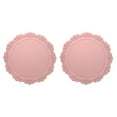 thumbnail image 1 of Juego de 2 manteles de silicona redondos Uxcell, manteles de 14" para mesa de comedor, resistentes al calor, impermeables y a prueba de aceite, manteles de cocina, rosa, 1 of 7