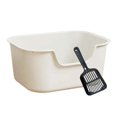 thumbnail image 3 of LOVIVER Open Top Cat Litter Tray Anti Splashing Bedpan Cat Sand Box Cat Litter Basin White, 3 of 8