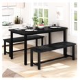 thumbnail image 2 of Xayoca Dining Benches, 39 Inch Kitchen Benches, Pair of 2 Table Benches for Kitchen, Living Room, Bedroom, Industrial Entryway Bench Dining Room Benches with Metal Legs, Durable and Stable, Black, 2 of 2