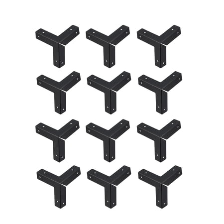Unique Bargains Metal Box Corner Protectors Edge Guard Protector 33 x 33 x 33mm Black 12Pcs
