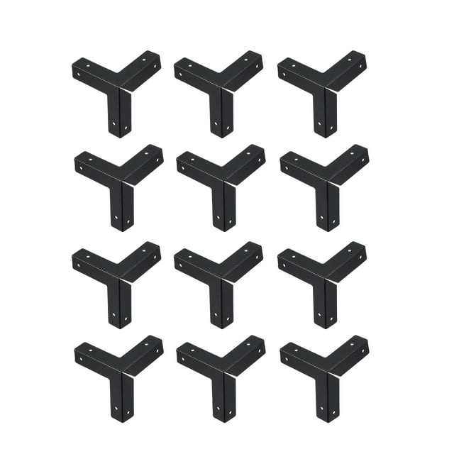 Unique Bargains Metal Box Corner Protectors Edge Guard Protector 33 x 33 x 33mm Black 12 pcs