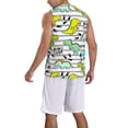 thumbnail image 5 of Gaeub Funny Dinosaurs on Stripes Men's Mesh Basketball Jersey, Quick-Drying Sleeveless Top S-4XL, Loose Muscle Tank Top -4X-Large, 5 of 9