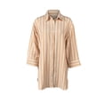 thumbnail image 6 of Zpzdpjkx Women's Striped Button Down Shirt Dress Loose 3/4 Sleeve Oversized Split Hem Casual Mini Dress, 6 of 9