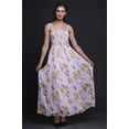 thumbnail image 4 of Bimba Robe à Bretelles Smockée en Georgette Imprimée de Baies Noires et de Moineau Jaune pour Femmes - Grande, 4 of 7