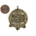 thumbnail image 2 of The Bead Chest Brass Circular Cross Tribal Baule Connector Pendant (39x50mm): African Tribal Metal Pendant for DIY Jewelry and Necklace, 2 of 3