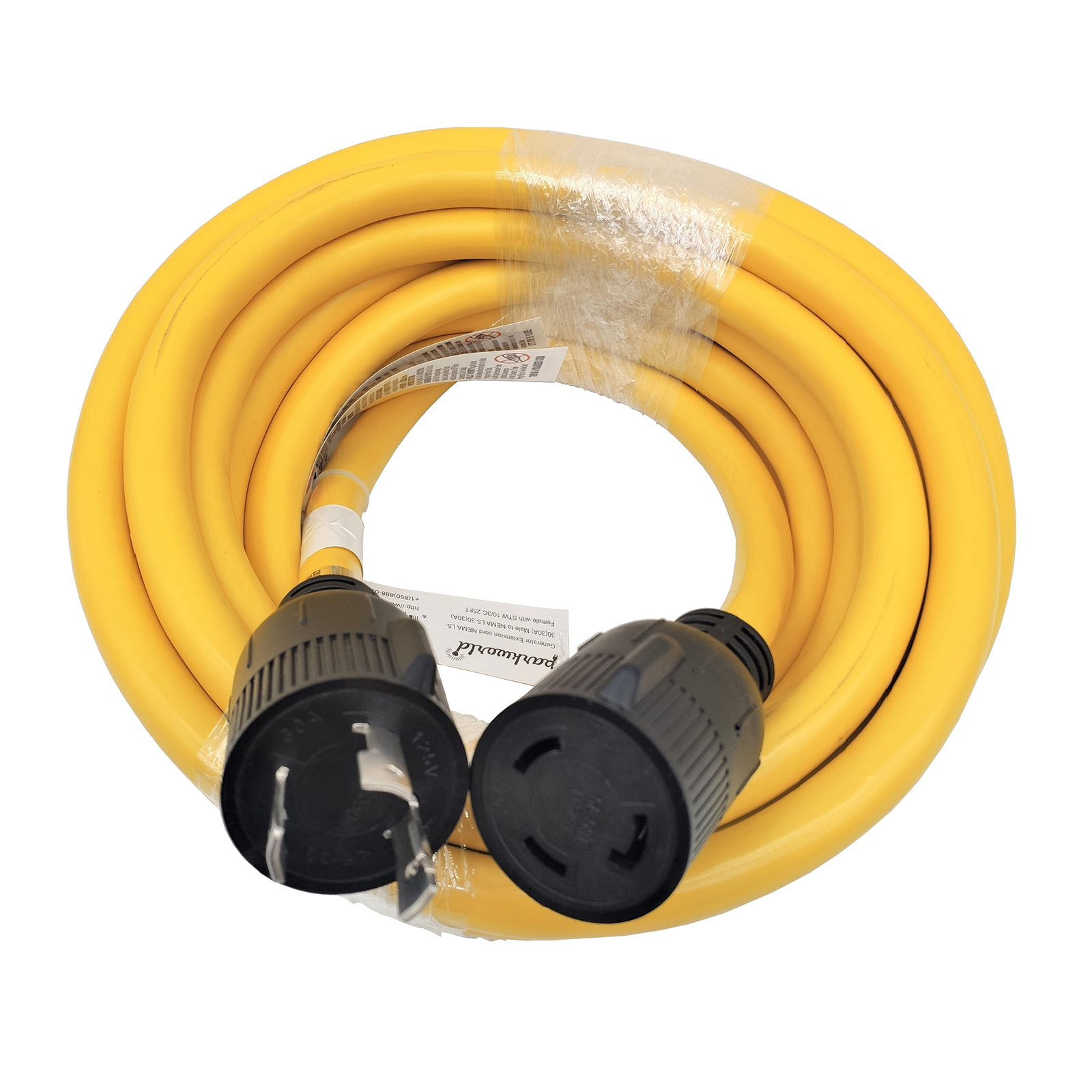 Parkworld 62114 NEMA L5-30 Extension Cord, Locking 3-Prong, 30 AMP, 125 Volts, 3750 Watts (25FT)