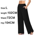 thumbnail image 2 of Pantalones deportivos holgados de pierna ancha para mujer, informales, cómodos, de cintura alta, para yoga, atléticos y con bolsillos, 2 of 5