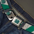thumbnail image 2 of The Wizarding World of Harry Potter Belt, Seatbelt Buckle Belt, Slytherin Crest Diagonal Stripe Gray Green, 34 to 52 Inches, 2 of 9