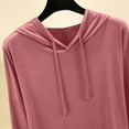 thumbnail image 6 of HUPOM Womens Hooded Sweatshirt V-Neck Flap Cocktail & Party Hoodie Pajamas Dance Pink 2XL, 6 of 7