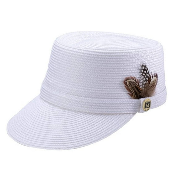Men's Braided Solid Color Legionnaire Hat in White H-66