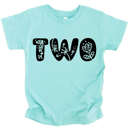 

Two Floral Numbers Ages 1-7 Girl s 2nd Birthday Shirt Chill Shirt 4T