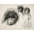 thumbnail image 3 of Pierre-Auguste Renoir 14x12 Black Modern Framed Museum Art Print Titled - Stone with Three Sketches (1904), 3 of 5