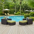 thumbnail image 5 of Lounge Armchair Ottoman Set, Green, Rattan, Wicker, Outdoor Patio Balcony Cafe Bistro Garden Hospitality Restaurant, Modern Contemporary HB32998, 5 of 5
