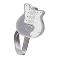 thumbnail image 1 of Bolso de hombro con forma de guitarra para mujer, bolso cruzado ligero y único de piel sintética. Plata, 1 of 9