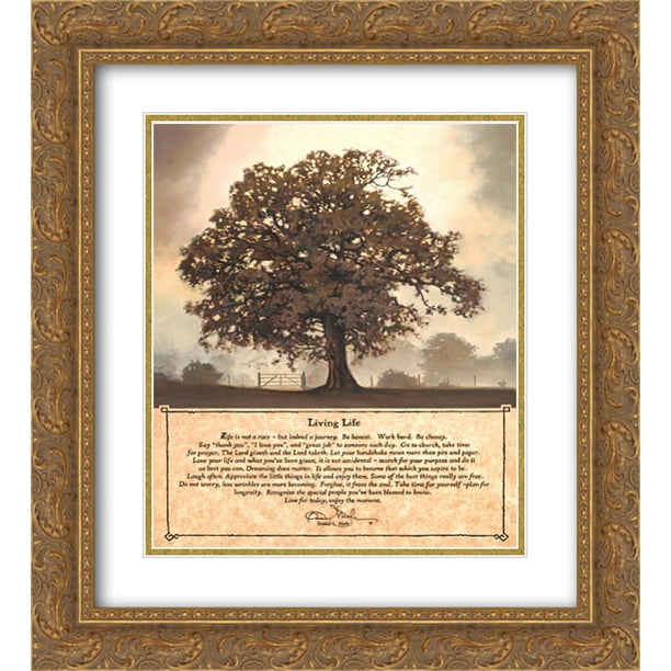 Living Life 2x Matted 20x24 Gold Ornate Framed Art Print by Bonnie Mohr