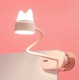 thumbnail image 1 of Lámpara de lectura LED flexible rosa con luz nocturna original, recargable por USB, ideal para escritorio, cama o mesita de noche. Ligera y práctica., 1 of 5