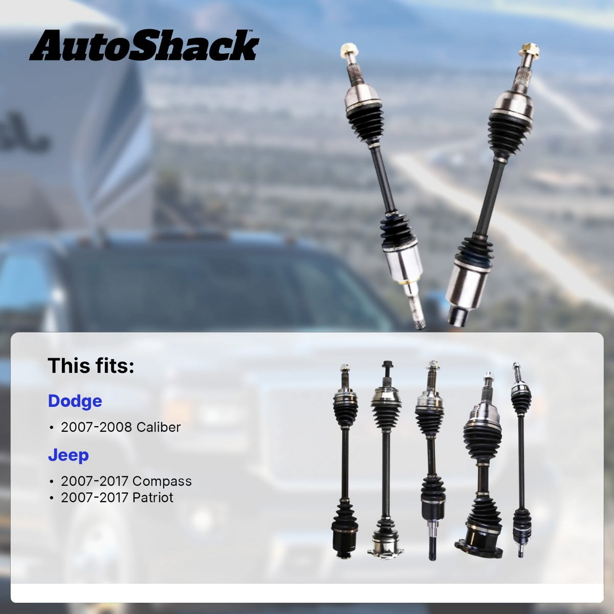 AutoShack Rear CV Axle Shaft Assembly for Jeep & Dodge, Patriot 2007-2017 Compass 2007-2017 Caliber 2007-2008, AWD 4WD L4 2.0L 2.4L, Left