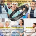 thumbnail image 3 of Wollet Stainless Steel Diabetic Type 2 Medical Alert Bracelet for Women, Black, 6.89", 3 of 5