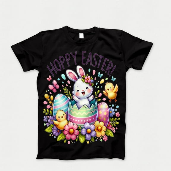 Hoppy Easter Bunny & Chicks Graphic T-Shirt – Cute Spring Egg Hunt Tee for Kids & Adults