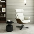 thumbnail image 3 of Jennifer Taylor Home Jovan 31.5" Mid-Century Modern Genuine Leather Recliner Lounge Chair, Porcelain White Leather, 3 of 9