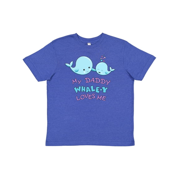 Inktastic My Daddy Whale-y Loves Me Youth T-Shirt
