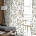 thumbnail image 4 of Khaki Flower Sheer Curtains 63 Inches Length 2 Panels Set, Window Sheer Curtains for Living Room/Bedroom, Vintage Farmhouse Boho Leaf Spring Plant Light Filtering Rod Pocket Curtain 52'' x 63'' x 2, 4 of 7