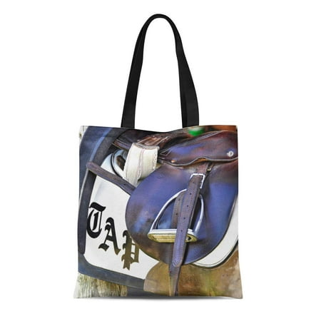 ASHLEIGH Canvas Tote Bag Horse Scenes From Saratoga Racing Backstretch Haven Saddle Thoroughbred Reusable Handbag Shoulder Grocery Shopping